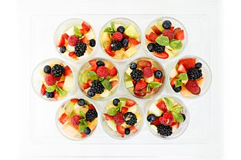 Individual Fresh Fruit Salad with Gently Whipped Cream