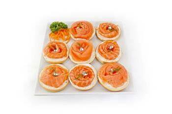 Open Scottish Smoked Salmon Bagels with Light Cream Cheese