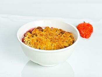 Apple & Rhubarb Crumble with Creme Anglais