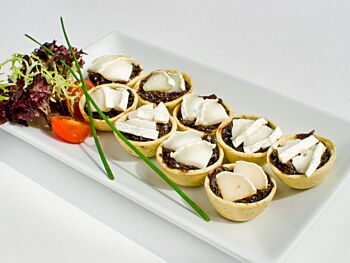 Mini Tartlettes of Goats Cheese with Red Onion Marmalade