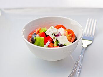 Mini Greek Salad with Feta Cheese and Black Olives