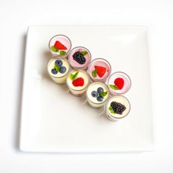 Canape Shot Glass Selection of Seasonal Yoghurts