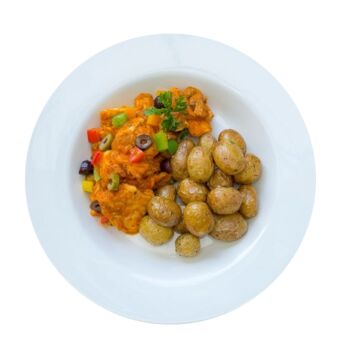 Chicken Cacciatore With Olives & Roasted New Potatoes Menu