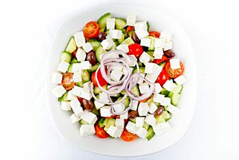 Platter of Fresh Greek Salad with Kalamata Olives