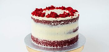 Handmade Celebration Cake - Semi Naked Red Velvet Cake 