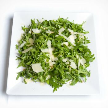 Platter Of Fresh Rocket Salad With Shaved Parmesan