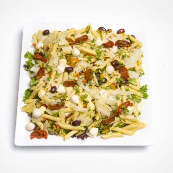 Platter of Pasta Salad with Baby Mozarella & Sundried Tomatoes