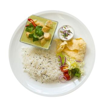Thai Green Chicken Curry With Rice Menu