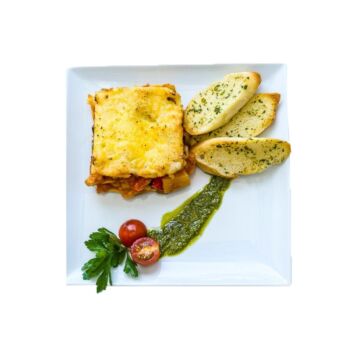 Vegetarian Lasagne With Garlic Bread Menu