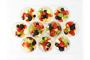 Individual Fresh Fruit Salad with Gently Whipped Cream