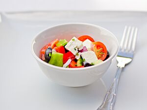 Mini Greek Salad with Feta Cheese and Black Olives