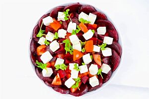 Platter of Beetroot Feta & Tomato Salad