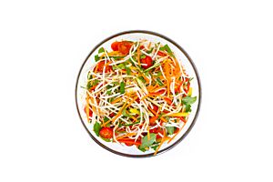 Platter of Oriental Salad with Beansprouts, Peppers, Tomatoes, Lime & Coriander 