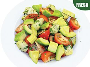 Platter of Tomato Avocado & Artichoke Salad